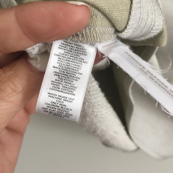 Ann Taylor LOFT Grey faux leather blouse petite S - Picture 5 of 5